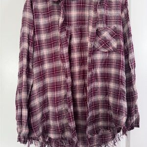 Angie Purple Plaid Button Down Shirt